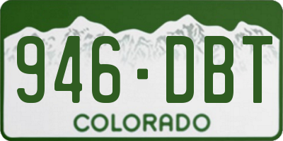 CO license plate 946DBT