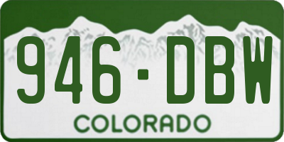 CO license plate 946DBW