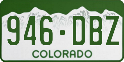 CO license plate 946DBZ
