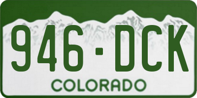 CO license plate 946DCK