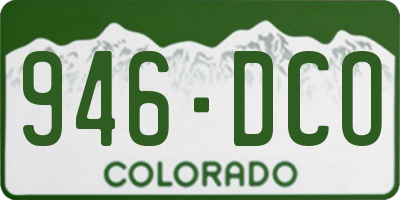 CO license plate 946DCO