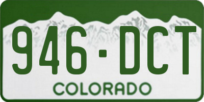 CO license plate 946DCT