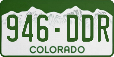 CO license plate 946DDR