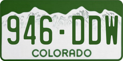 CO license plate 946DDW