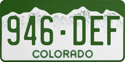 CO license plate 946DEF