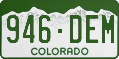 CO license plate 946DEM