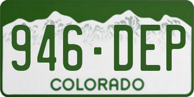 CO license plate 946DEP