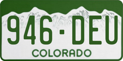 CO license plate 946DEU