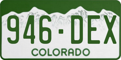 CO license plate 946DEX