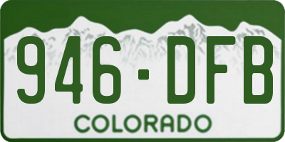 CO license plate 946DFB