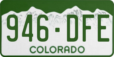 CO license plate 946DFE