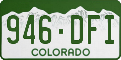 CO license plate 946DFI