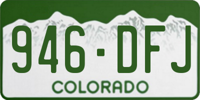 CO license plate 946DFJ