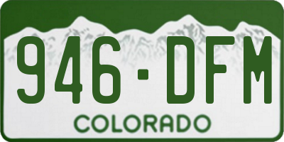 CO license plate 946DFM