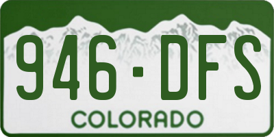 CO license plate 946DFS