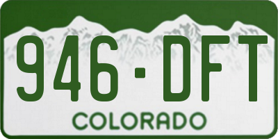 CO license plate 946DFT