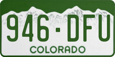 CO license plate 946DFU