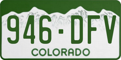 CO license plate 946DFV