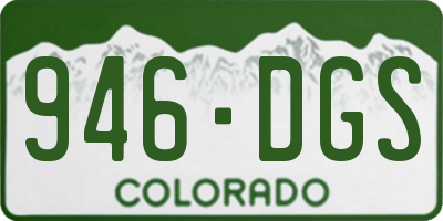 CO license plate 946DGS