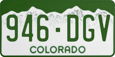 CO license plate 946DGV