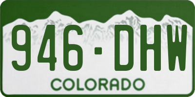 CO license plate 946DHW