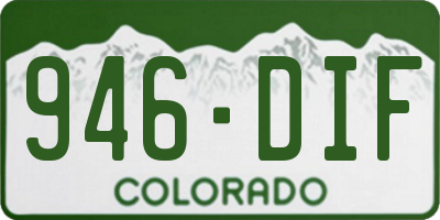 CO license plate 946DIF