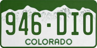 CO license plate 946DIO