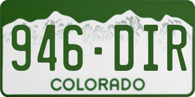 CO license plate 946DIR