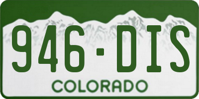 CO license plate 946DIS