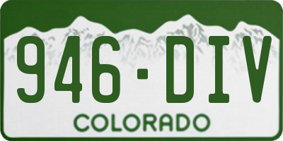 CO license plate 946DIV