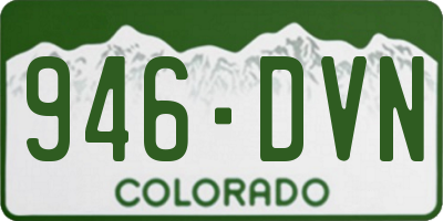 CO license plate 946DVN
