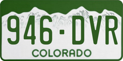 CO license plate 946DVR