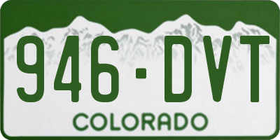 CO license plate 946DVT
