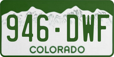 CO license plate 946DWF
