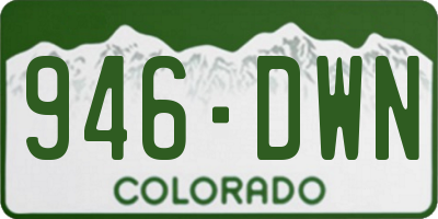 CO license plate 946DWN