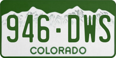 CO license plate 946DWS