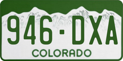 CO license plate 946DXA
