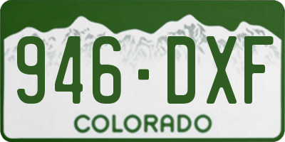 CO license plate 946DXF