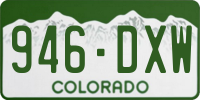CO license plate 946DXW
