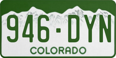 CO license plate 946DYN