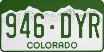 CO license plate 946DYR