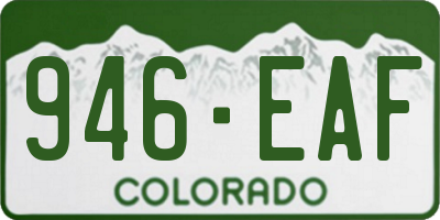 CO license plate 946EAF