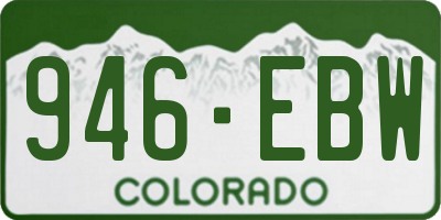 CO license plate 946EBW