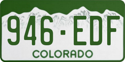 CO license plate 946EDF