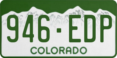 CO license plate 946EDP