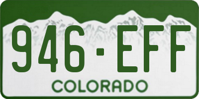 CO license plate 946EFF