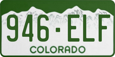 CO license plate 946ELF