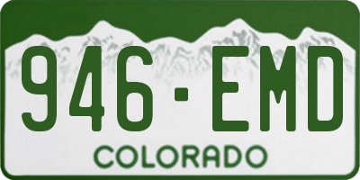 CO license plate 946EMD