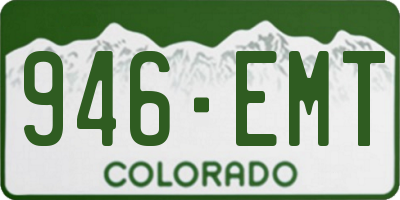 CO license plate 946EMT