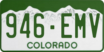 CO license plate 946EMV